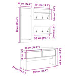 vidaXL Ensemble de meubles de couloir 4 Pièces chêne marron