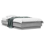vidaXL Cadre de lit avec lumières LED sonoma gris 90x190 cm
