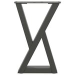 vidaXL Pieds de table basse 2 pièces Anthracite 38 x (42-43 3) cm Acier