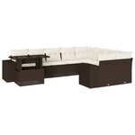 vidaXL Salon de jardin 10 Pièces avec coussins marron résine tressée