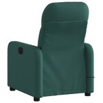 vidaXL Fauteuil inclinable de massage vert foncé tissu