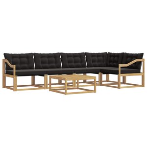 vidaXL Ensemble de canapés d'extérieur 6 pc Blanc et noir