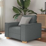 vidaXL Canapé Fauteuil Gris Foncé 60 cm Tissu