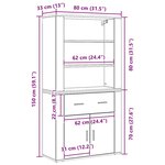 vidaXL Buffet Chêne noir 80 x 33 x 150 cm Bois d'ingénierie
