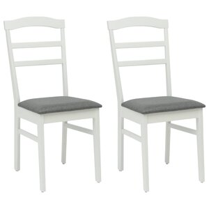 vidaXL Chaise de salle à manger 2 pc Bois de Caoutchouc Massif