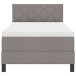 vidaXL Lit box spring avec matelas taupe 100x200 cm tissu