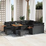 vidaXL Ensemble de canapé de jardin 12 Pièces Noir 80 x 80 x 71 cm