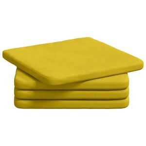 vidaXL Coussins de siège 4 Pièces Jaune 40 x 40 x 3 cm Velours