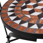 vidaXL Chaises de bistrot mosaïque 2 Pièces Marron Céramique