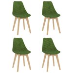 vidaXL Chaises à manger lot de 4 vert clair velours