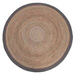 LABEL51 Tapis Jute Rond 150 cm Gris