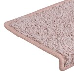 vidaXL Tapis d'escalier 15 Pièces 65x21x4 cm Blanc et rose