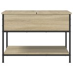 vidaXL Table basse chêne sonoma 70x50x50 cm bois d'ingénierie et métal