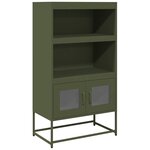 vidaXL Buffet haut vert olive 68x39x123 cm acier