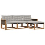 vidaXL Ensemble de canapés d'extérieur 4 pc Naturel et gris clair