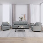 vidaXL Ensemble de canapés 3 Pièces coussins gris clair tissu
