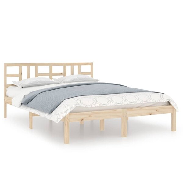 vidaXL Cadre de lit bois massif 150x200 cm très grand