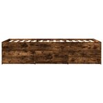 vidaXL Lit de jour avec tiroirs sans matelas chêne fumé 90x190 cm