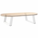 vidaXL Pieds de table basse en U 2 pièces Blanc 70 x (30-31) cm Acier