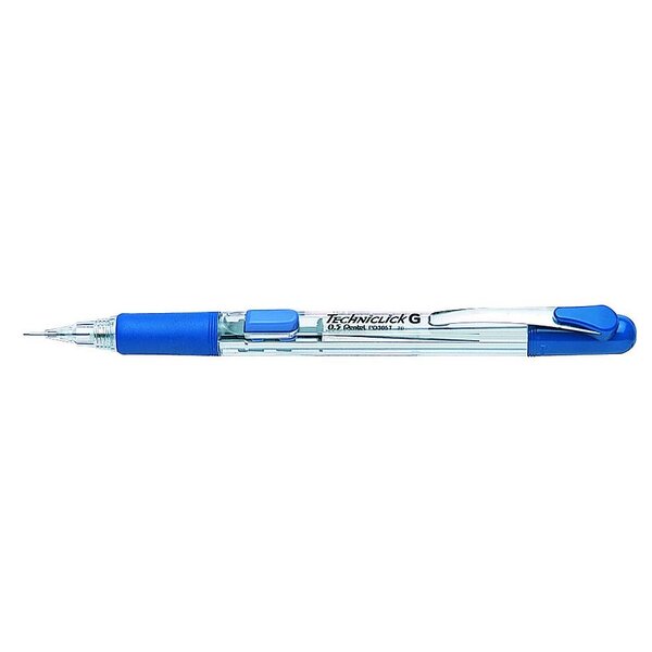 Porte mines techniclick g avance latérale corps bleu mine 0 5 mm x 12 pentel