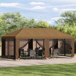 vidaXL Gazebo avec murs latéraux 6 x 3 m Beige Polyester et Acier 190