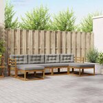vidaXL Ensemble de canapés d'extérieur 6 Pièces Gris Naturel et Clair