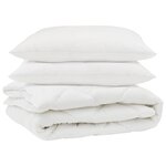 vidaXL Couette avec oreiller 3 pièces Blanc Microfibre