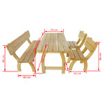 vidaXL Ensemble à manger d'extérieur 4 Pièces Bois de pin imprégné