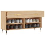 vidaXL Banc à chaussures chêne sonoma 102x35x55 cm bois d'ingénierie