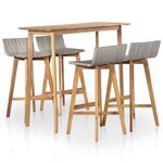 vidaXL Ensemble à manger d'extérieur 5 Pièces Bois d'acacia solide