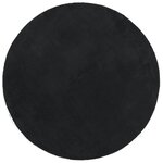 vidaXL Tapis HUARTE à poils courts doux et lavable noir Ø 100 cm