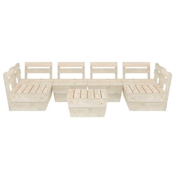 Salon de jardin meuble d'extérieur ensemble de mobilier palette 7 pièces bois d'épicéa imprégné 02_0018506