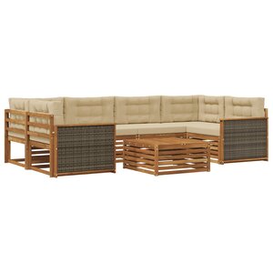 vidaXL Ensemble de canapés d'extérieur 7 Pièces Naturel et Beige