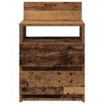 vidaXL Table de chevet avec 2 tiroirs vieux bois 40x33x60 cm