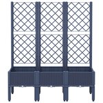 vidaXL Jardinière avec treillis bleu gris 120x40x142 cm PP