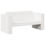 vidaXL Canapé de jardin 2 places 134x60x62 cm blanc en bois massif de pin