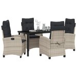 vidaXL Ensemble de salle à manger pour jardin 5 Pièces Gris clair