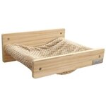Hamac mural pour chats 38 x 33 5 x 16 cm - Bois massif - Tissu peluche