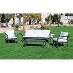 Salon de jardin détente luxe anthracite acapulco canapé 3 places + 2 fauteuils