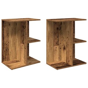 vidaXL Tables de chevet 2 Pièces vieux bois 46 5x29x61 cm bois ingénierie