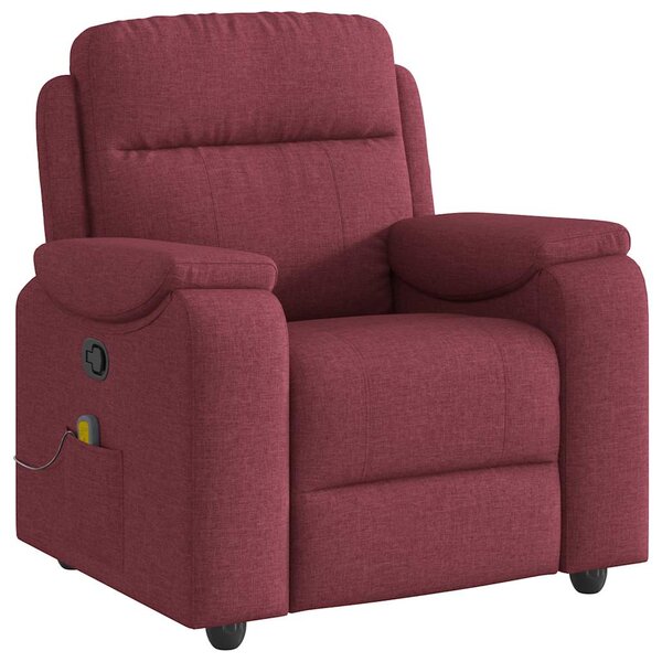 vidaXL Fauteuil de massage inclinable Rouge bordeaux Tissu