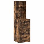 vidaXL Table de Toilette 3 Pièces Chêne fumé Bois d'ingénierie
