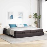 vidaXL Cadre de lit avec stockage Marron foncé 200 x 200 cm tissu