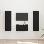 vidaXL Ensemble meuble TV 5 Pièces Noir Bois d'ingénierie