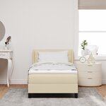 vidaXL Lit box spring avec matelas crème  90x200 cm  en tissu.