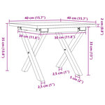 vidaXL Table basse cadre en X 40x40x35 cm bois de pin massif et acier
