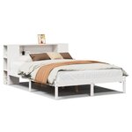 vidaXL Lit bibliothèque sans matelas blanc 140x190 cm bois pin massif