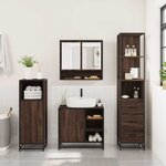 vidaXL Ensemble de meubles de salle de bain 3 Pièces Chêne marron