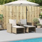 vidaXL Salon de jardin 5 Pièces avec coussins empilable beige polyrotin