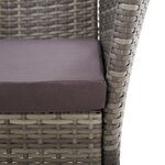 vidaXL Chaises de jardin lot de 2 avec coussins Résine tressée Gris